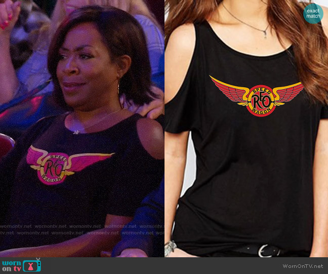 REO Speedwagon Cold Shoulder Tee worn by Tina Butler (Tichina Arnold) on The Neighborhood