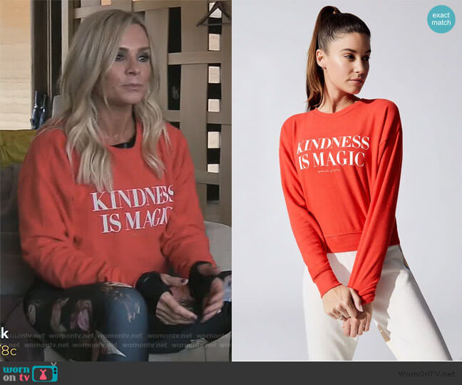 Spiritual Gangster Kindness Malibu Crew Neck Sweater worn by Tamra Judge on The Real Housewives of Orange County
