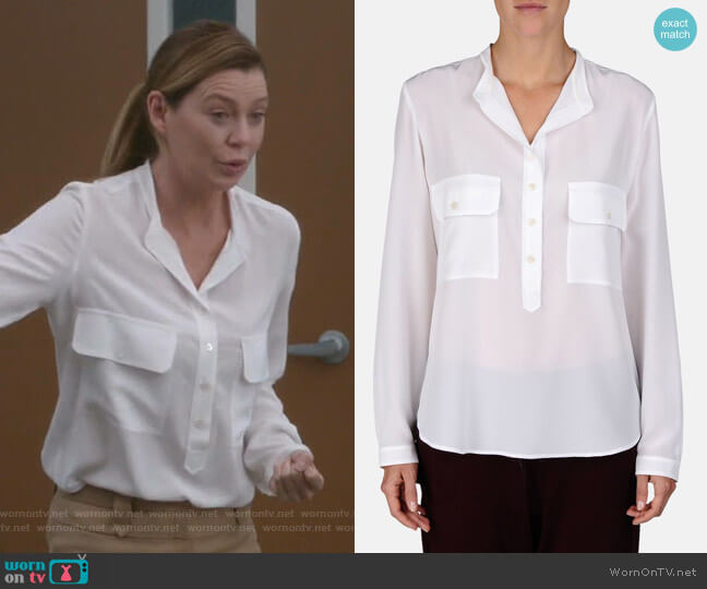 Stella McCartney Estelle Shirt worn by Meredith Grey (Ellen Pompeo) on Greys Anatomy