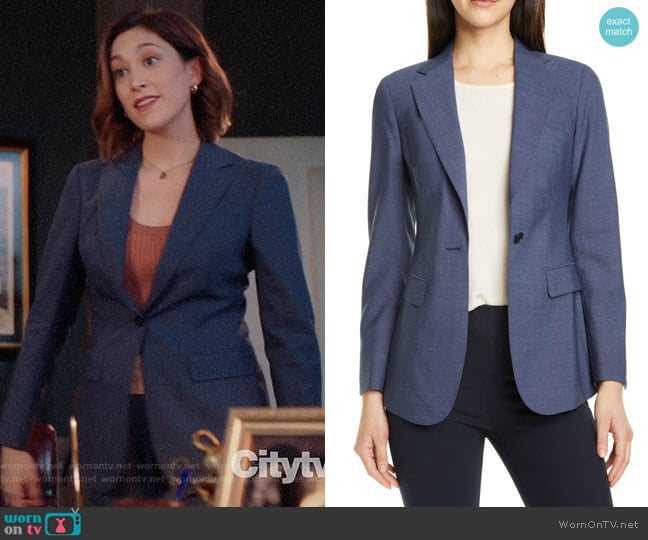 Suistudio Cameron Wool Suit Jacket in Blue worn by Sydney Strait (Caitlin McGee) on Bluff City Law