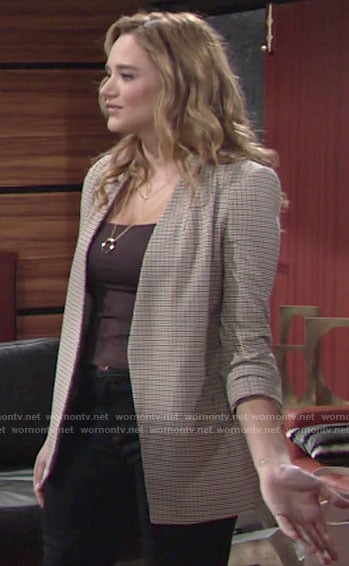 Summer’s checked blazer on The Young and the Restless