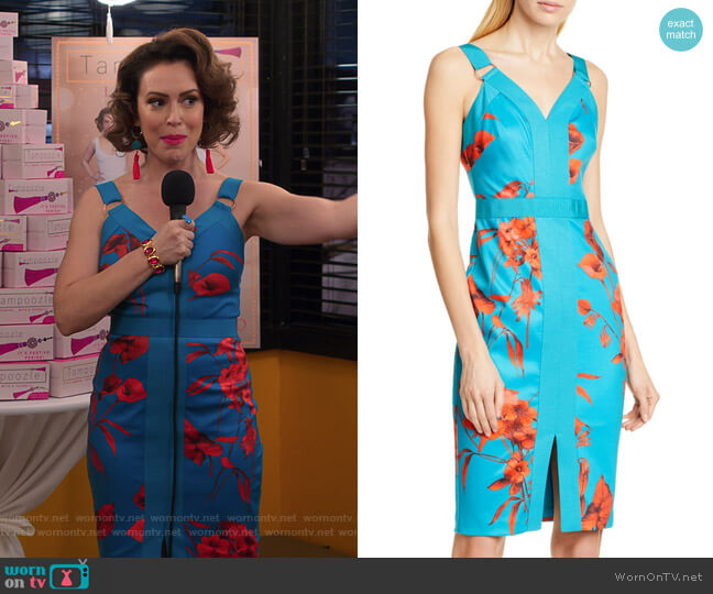 Ted Baker Jordja Fantasia Panel Body-Con Dress worn by Coralee Armstrong (Alyssa Milano) on Insatiable