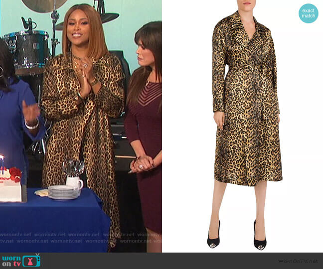 The Kooples Leopard print silk-satin Kimono worn by Eve on The Talk