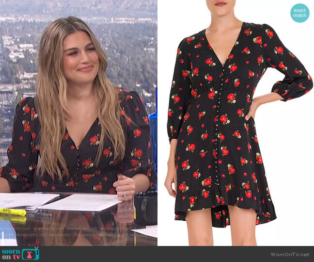 The Kooples English Flower Jacquard Mini Dress worn by Carissa Loethen Culiner on E! News