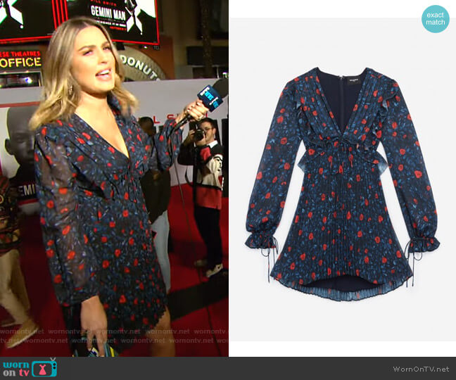The Kooples Short Pleated Dress with Lacing worn by Carissa Loethen Culiner on E! News