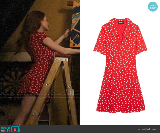 The Kooples Magic Mushroom Polka Dot Wrap Dress worn by Cheryl Blossom (Madelaine Petsch) on Riverdale