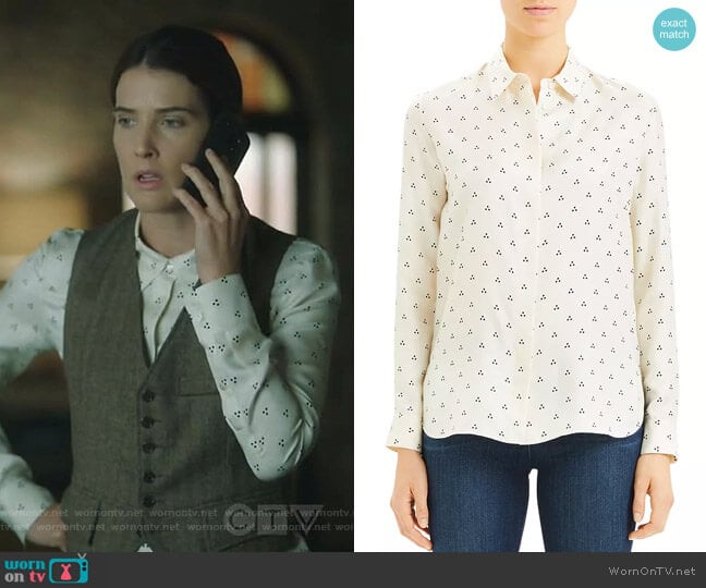 Theory Straight Dot Print Shirt worn by Dex Parios (Cobie Smulders) on Stumptown