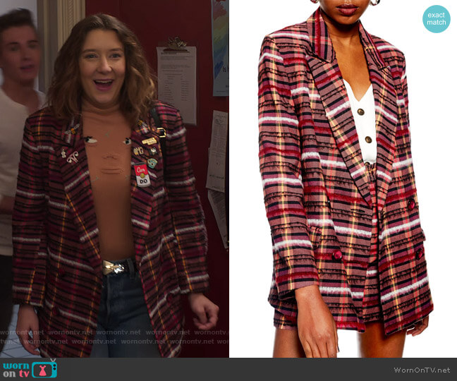 Topshop Brushed Check Blazer worn by Nonnie Thompson (Kimmy Shields) on Insatiable
