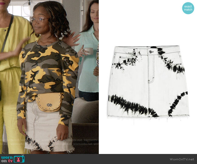 Topshop Tie Dye Denim Miniskirt worn by Diane Johnson (Marsai Martin) on Black-ish