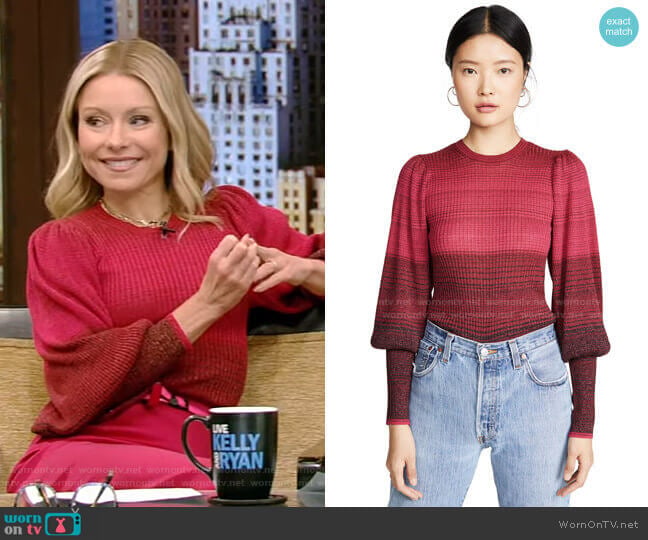 Ulla Johnson Dax Pullover worn by Kelly Ripa on Live with Kelly and Mark