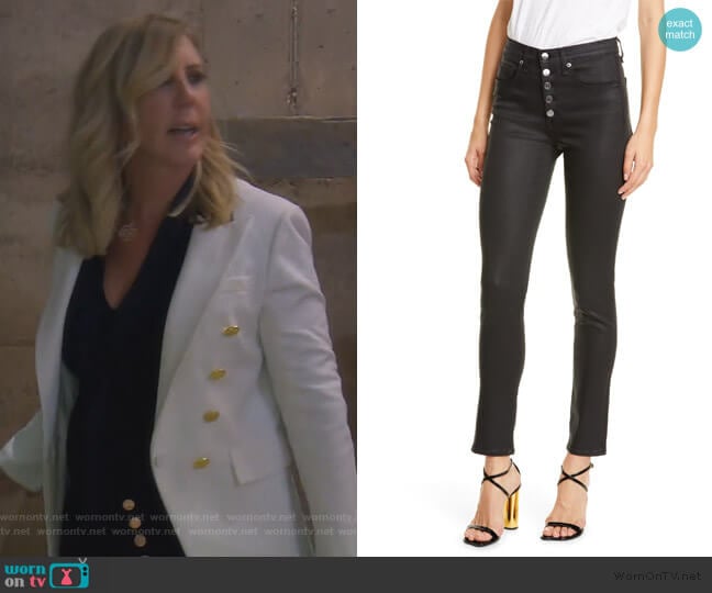 Veronica Beard Debbie High Waist Skinny Jeans worn by Vicki Gunvalson on The Real Housewives of Orange County