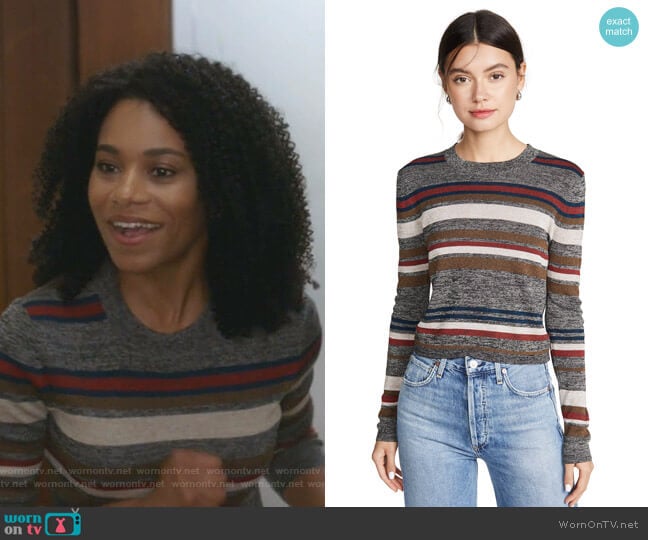 Veronica Beard Jora Cropped Pullover worn by Maggie Pierce (Kelly McCreary) on Greys Anatomy