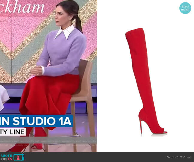 Victoria Beckham Jasmine Stretch-Knit Thigh Boots