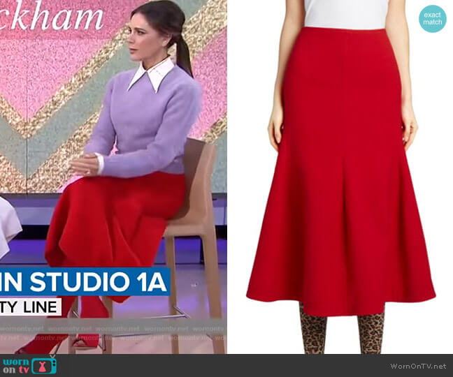 Victoria Beckham Panelled Flare Midi Skirt