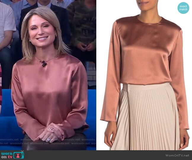 Vince Long Sleeve Blouse worn by Amy Robach on Good Morning America