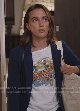 Angie’s Los Angeles tee and blazer on Single Parents