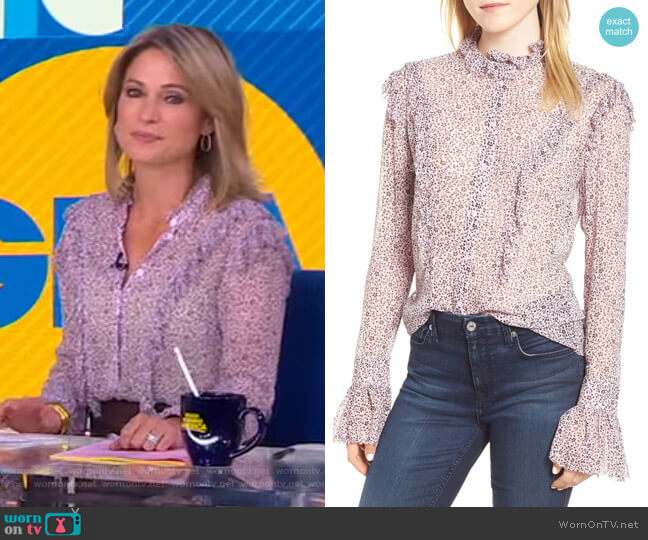 Zadig & Voltaire Tweet Ruffle Blouse worn by Amy Robach on Good Morning America
