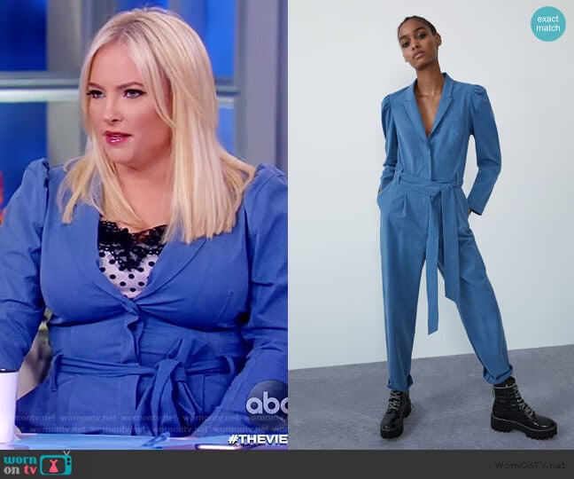 Zara Long Belted Jumpsuit worn by Meghan McCain on The View