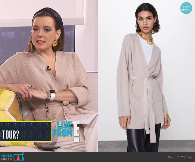 Zara Cardigan with Belt worn by Melanie Bromley on E! News