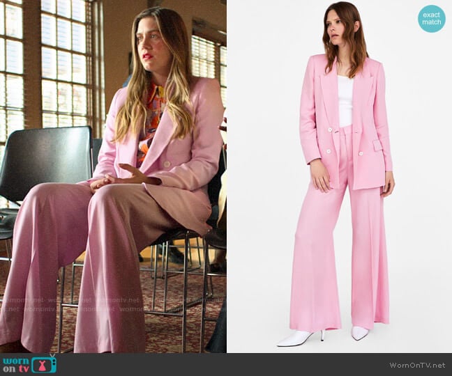 Zara Double Breasted Blazer worn by McAfee (Laura Dreyfuss) on The Politician