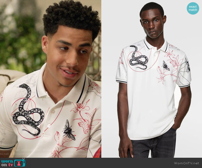 Zara Insect Print Polo worn by Andre Johnson Jr (Marcus Scribner) on Black-ish