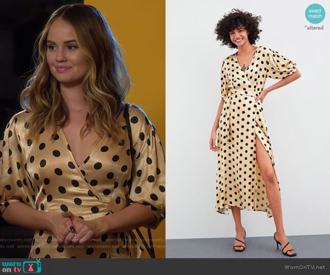 Zara Polka Dot Wrap Dress worn by Patty Bladell (Debby Ryan) on Insatiable