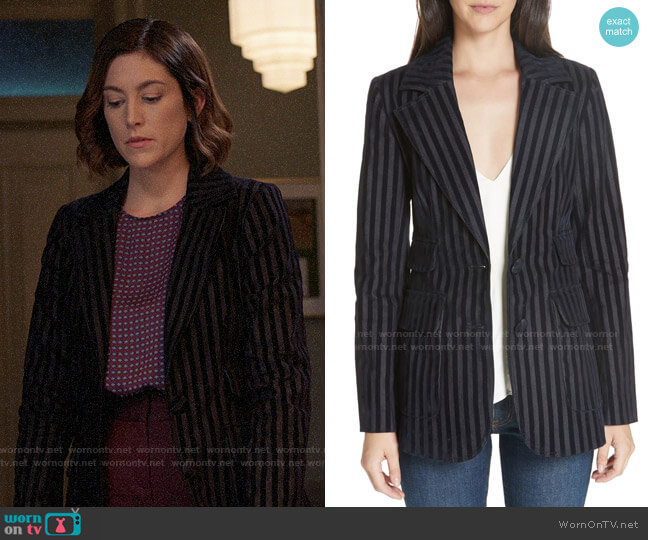 10 Crosby Derek Lam Stripe Jacquard Blazer worn by Briana Johnson (MaameYaa Boafo) on Bluff City Law