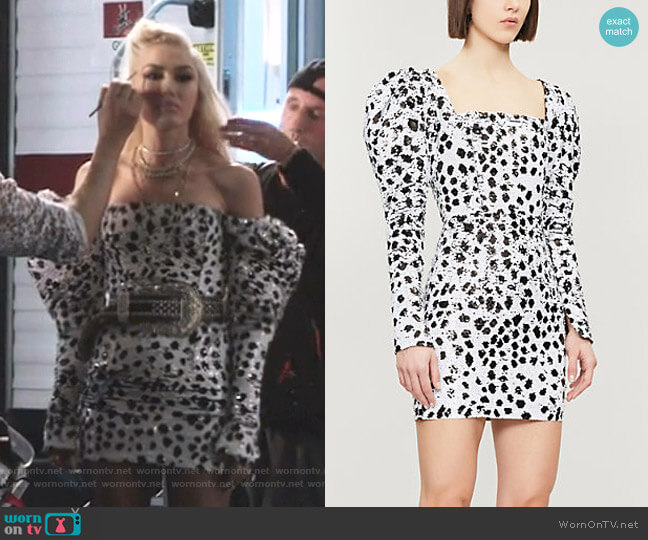 16 Arlington Puffed-Shoulder Sequinned Dress worn by Gwen Stefani on The Voice
