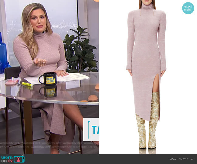 AFRM Jax Metallic Sweater Dress worn by Carissa Loethen Culiner on E! News