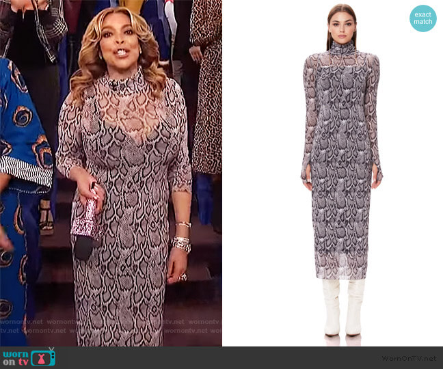 AFRM Shailene Mesh Dress worn by Wendy Williams on The Wendy Williams Show