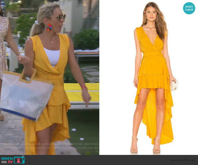 Aijek Madelyn Drape Maxi Dress worn by Braunwyn Windham-Burke on The Real Housewives of Orange County