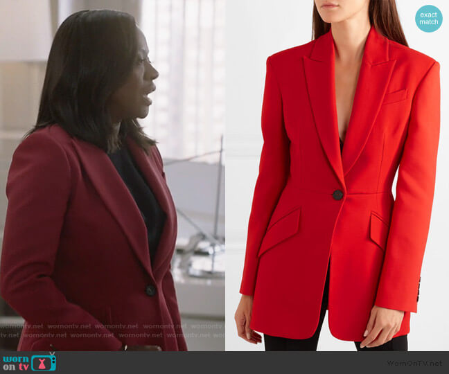 Alexander McQueen Wool-blend blazer worn by Annalise Keating (Viola Davis) on How to Get Away with Murder