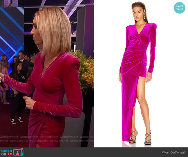 Alexandre Vauthier Ruched Velvet Gown for Forward worn by Giuliana Rancic on E! News