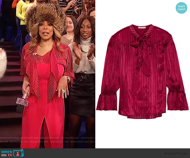 Alice + Olivia Danika Blouse worn by Wendy Williams on The Wendy Williams Show