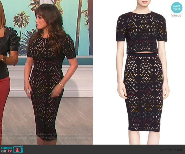 Alice + Olivia Ani Skirt worn by Marie Osmond on The Talk