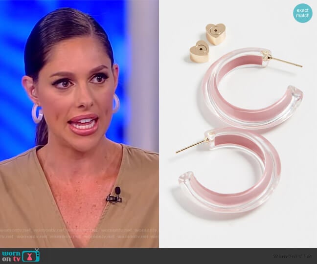 Alison Lou Small Jelly Hoops worn by Abby Huntsman on The View