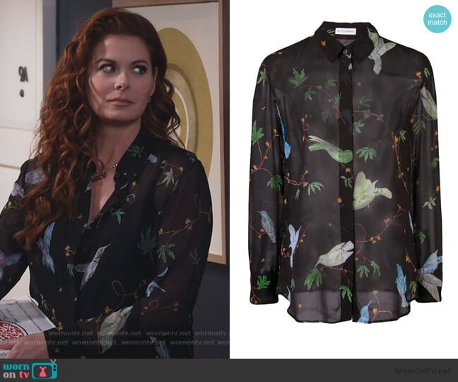 Altuzarra Chika Top worn by Grace Adler (Debra Messing) on Will and Grace