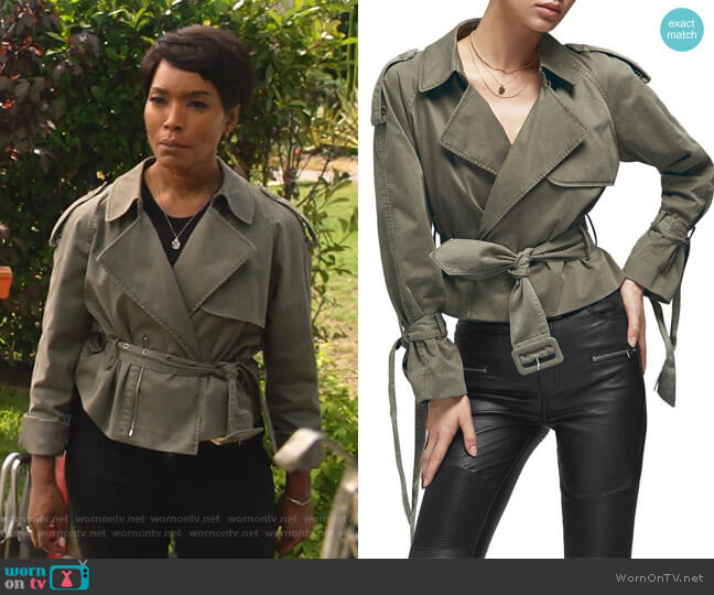 Anine Bing Aria Trench Coat worn by Athena Grant (Angela Bassett) on 9-1-1