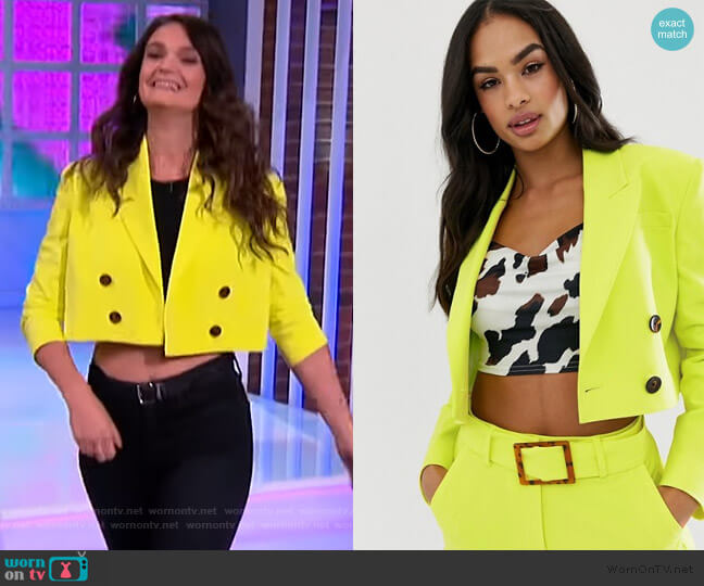 ASOS lime cropped suit blazer