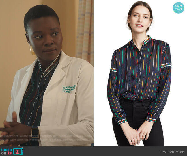 Rag & Bone Austin Shirt worn by Mina Okafor (Shaunette Renee Wilson) on The Resident