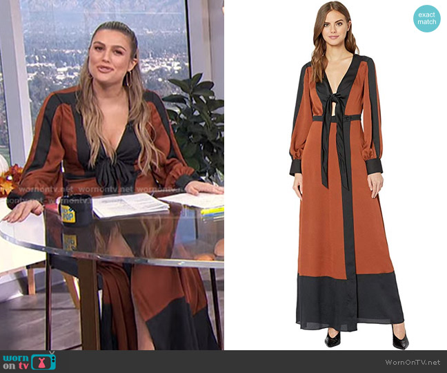 Bcbgmaxazria Color Block Long Dress worn by Carissa Loethen Culiner on E! News