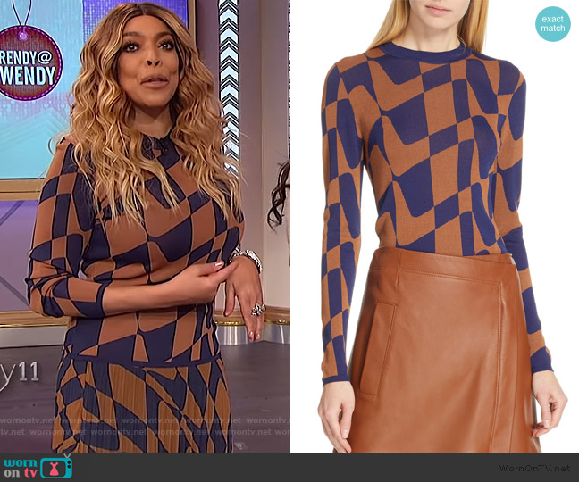 BOSS Fantina Geo Sweater worn by Wendy Williams on The Wendy Williams Show