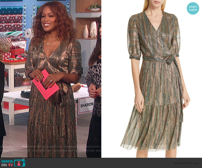 BA&SH Star Metallic Midi Dress worn by Eve on The Talk
