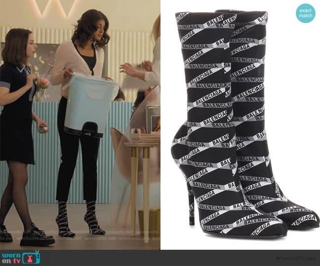 Balenciaga Balenciaga Logo Printed Sock Effect Boots worn by Alison S (Vella Lovell) on Dollface