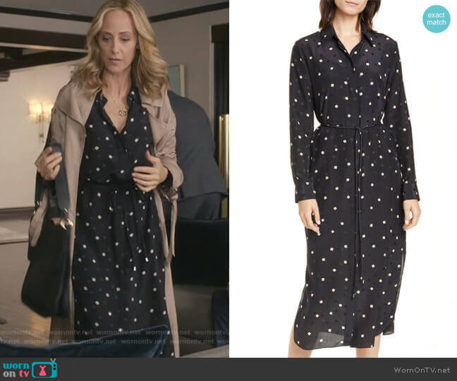 Theory Belted Silk Shirtdress worn by Teddy Altman (Kim Raver) on Greys Anatomy