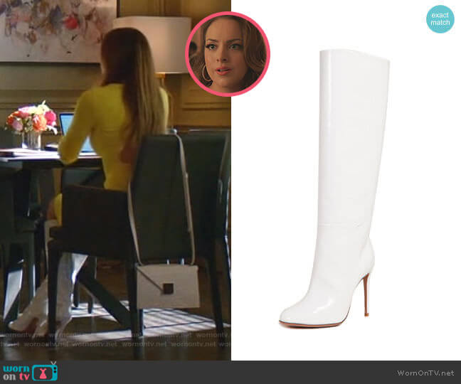 Aquazzura Brera 105 Boots worn by Fallon Carrington (Elizabeth Gillies) on Dynasty