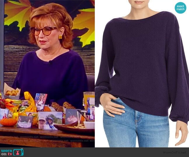 C by Bloomingdale's Balloon-Sleeve Cashmere Sweater worn by Joy Behar on The View