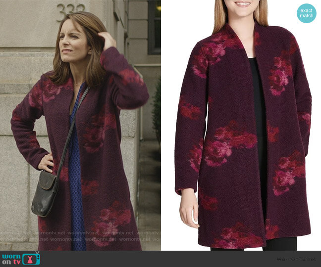 Calvin Klein Wool Blend Printed Cardigan worn by Sarah (Tina Fey) on Modern Love
