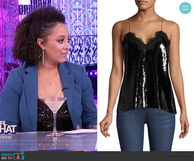 Cami NYC Racer Sequin Top worn by Tamera Mowry on The Real