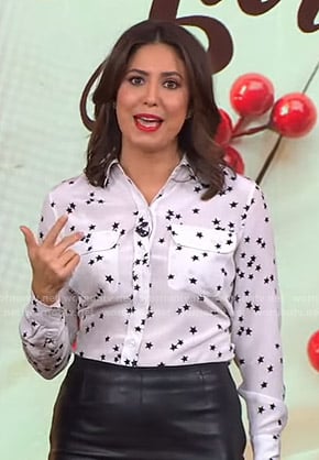 Cecilia’s white star print blouse on Good Morning America